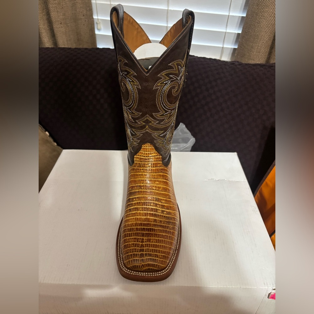 Honey Lizard Cowboy Boots